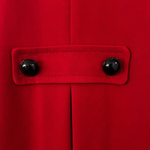 Worthington Red Pea Coat with Black Buttons - Picture 4 of 11